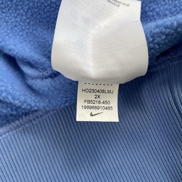 Nike Therma-Fit One Womens Full Zip Hooded Sweatshirt Blue Plus Size 2X - Picture 6 of 12